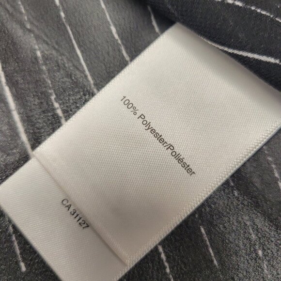 DKNY Black Pinstripe Tunic Long Thin Sheer Cardigan Coat Cover Up - Picture 3 of 3